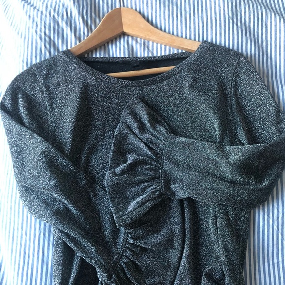 J.Crew Silver Metallic long sleeve Tshirt - Picture 3 of 5